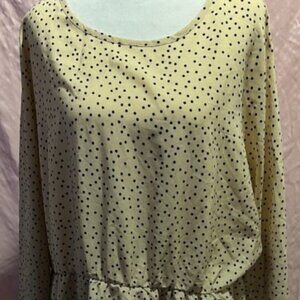 Slightly worn SHEIN curve Sz 2XL off white polka dot dress